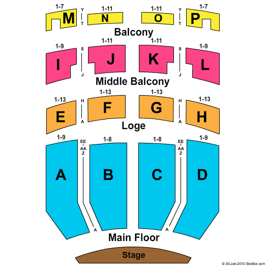 Embassy Theatre Seating Chart